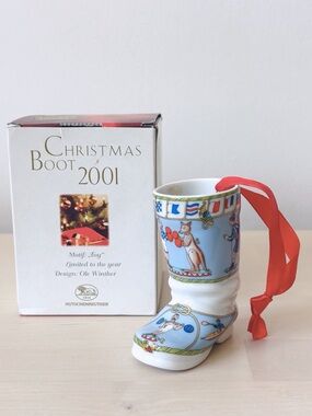 Original Hutschenreuther Christmas Boot 2001 Motif Toy Collectible